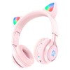 Наушники MP3/MP4 HOCO (W39) CAT Bluetooth полноразмерные (розовые)