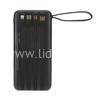 Портативное ЗУ (Power Bank) 10000mAh FaizFULL FL28 2 USB/Micro USB/Type-C/дисп./встр.кабели (черный)