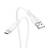 USB кабель для USB Type-C 1.0м HOCO X67 силиконовый (белый) 5.0A